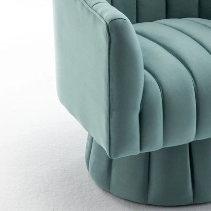 SEYNAR Modern Glam Velvet Upholstered Round 360 Degree Swivel Accent Barrel Chair Set of 2