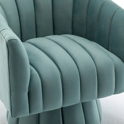 SEYNAR Modern Glam Velvet Upholstered Round 360 Degree Swivel Accent Barrel Chair Set of 2