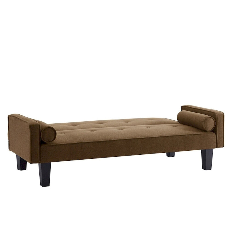 Living room sofa convertible into sofa bed includes two pillows