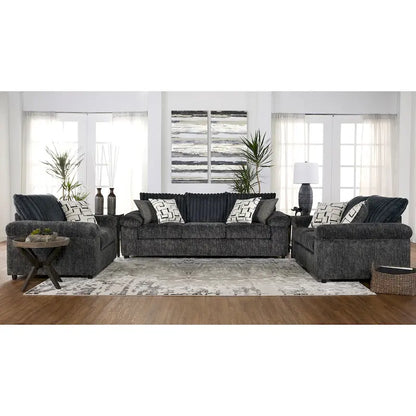 Roundhill Furniture Nason Wide Wale Corduroy Sofa, Loveseat, and Cuddle Chair Set