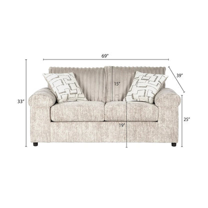 Roundhill Furniture Nason Wide Wale Corduroy Sofa, Loveseat, and Cuddle Chair Set