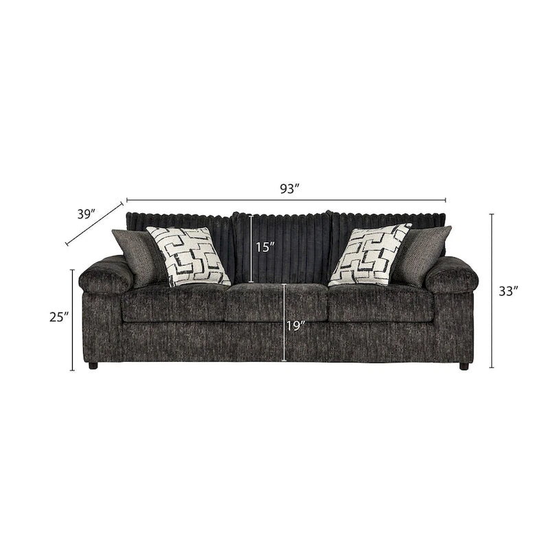 Roundhill Furniture Nason Wide Wale Corduroy Sofa, Loveseat, and Cuddle Chair Set