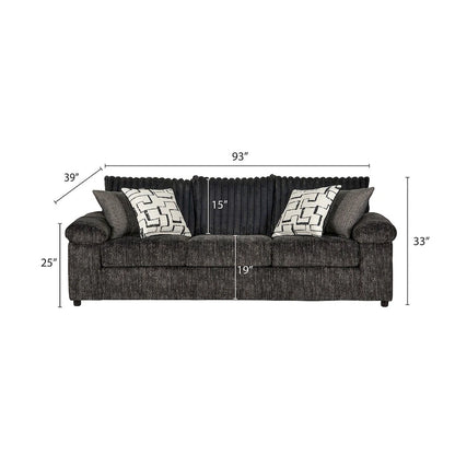 Roundhill Furniture Nason Wide Wale Corduroy Sofa, Loveseat, and Cuddle Chair Set