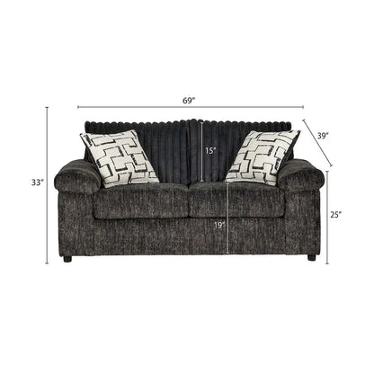 Roundhill Furniture Nason Wide Wale Corduroy Sofa, Loveseat, and Cuddle Chair Set