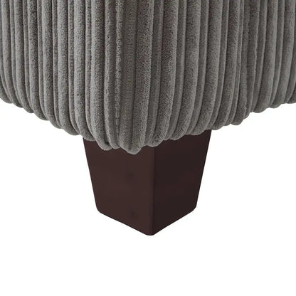 LUE BONA 81 Modern Corduroy 3 Seater Sofa, Polyester Rectangle Upholstered Sofa with Wood Base for Living Room