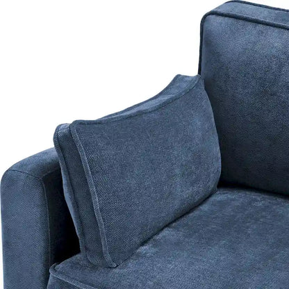 LUE BONA 81 Modern Corduroy 3 Seater Sofa, Polyester Rectangle Upholstered Sofa with Wood Base for Living Room