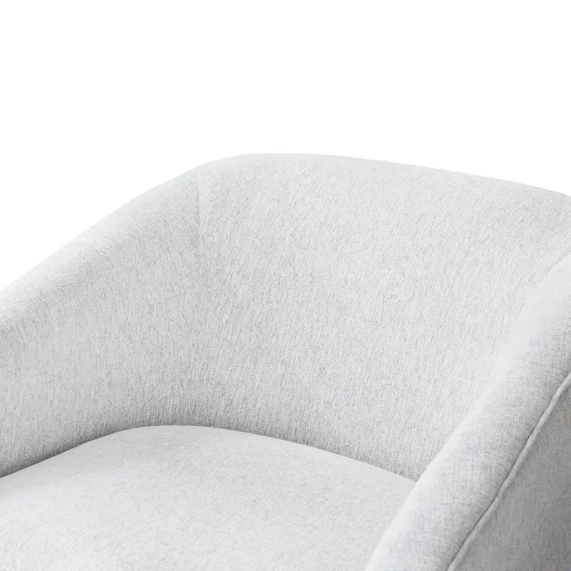 LUE BONA Modern Living Room Armchair Upholstered Wooden Barrel Swivel Accent Chair