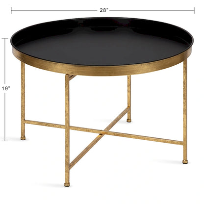 Kate and Laurel Celia Round Metal Coffee Table - 28.25x28.25x19