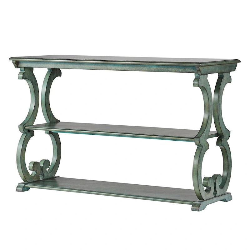Lorraine Wood Scroll TV Stand Sofa Table by iNSPIRE Q Classic