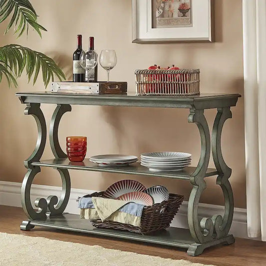 Lorraine Wood Scroll TV Stand Sofa Table by iNSPIRE Q Classic