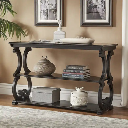 Lorraine Wood Scroll TV Stand Sofa Table by iNSPIRE Q Classic