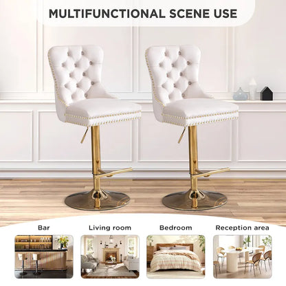 Modern Upholstered Adjusatble Thick Swivel Counter Barstools