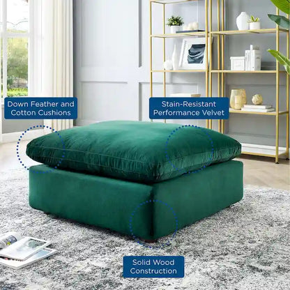 Commix Down Filled Overstuffed Performance Velvet Ottoman