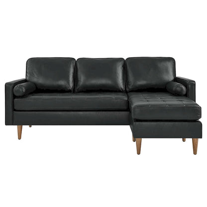 Valour 78 Leather Apartment Sectional Sofa