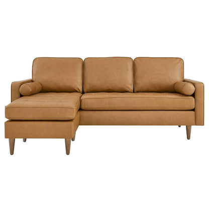 Valour 78 Leather Apartment Sectional Sofa
