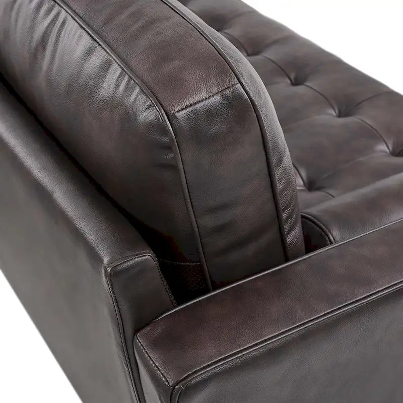Valour 78 Leather Apartment Sectional Sofa