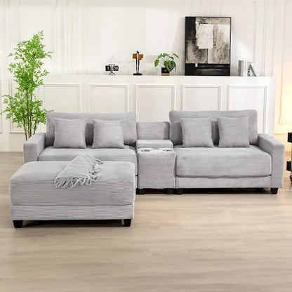 The Contemporary Oversized Corduroy Ottoman