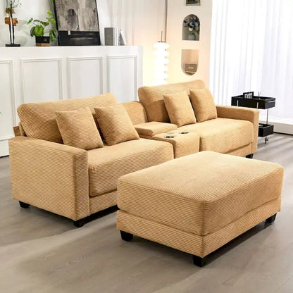 The Contemporary Oversized Corduroy Ottoman