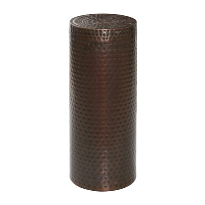 Metal Abstract Tall Slim Pedestal Table with Grooved Shell or Hammered Design - Set of 4 Brown - Roche River Decor