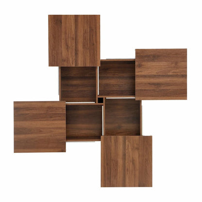 39.4 Square Marble Veneer Coffee Table with Sliding Top Storage