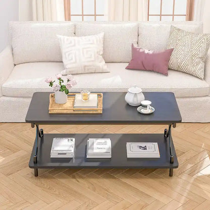 Javlergo Modern 3 Piece Coffee Table Set for Living Room Includes Wood Coffee Table and End Table Set of 2