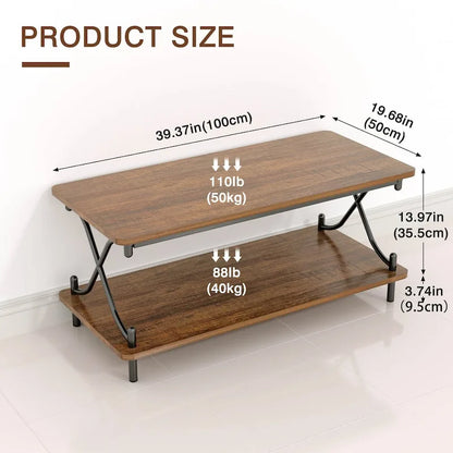 Javlergo Modern 3 Piece Coffee Table Set for Living Room Includes Wood Coffee Table and End Table Set of 2