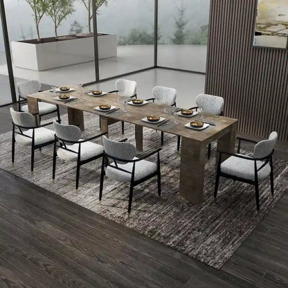 Multifunctional Extendable Rectangular Console Dining Table for 4-8 People