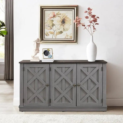 48 Rustic Wood Finish Buffet Cabinet with 3 Doors - Ample Storage - 48 in Width