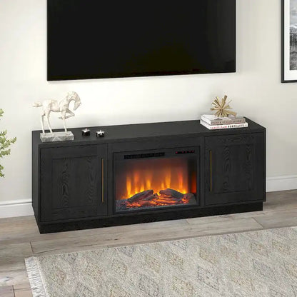 Tillman Rectangular TV Stand with Log Fireplace for TV's up to 75