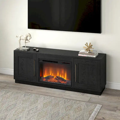 Tillman Rectangular TV Stand with Log Fireplace for TV's up to 75