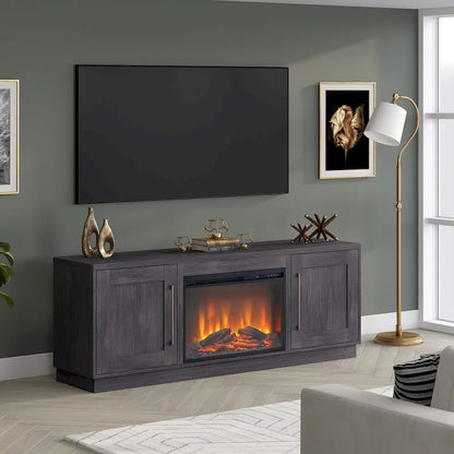 Tillman Rectangular TV Stand with Log Fireplace for TV's up to 75