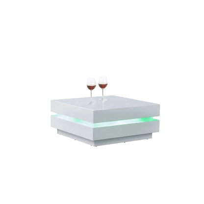 Artiva Modern Coffee Table, Remote Multi LED Light