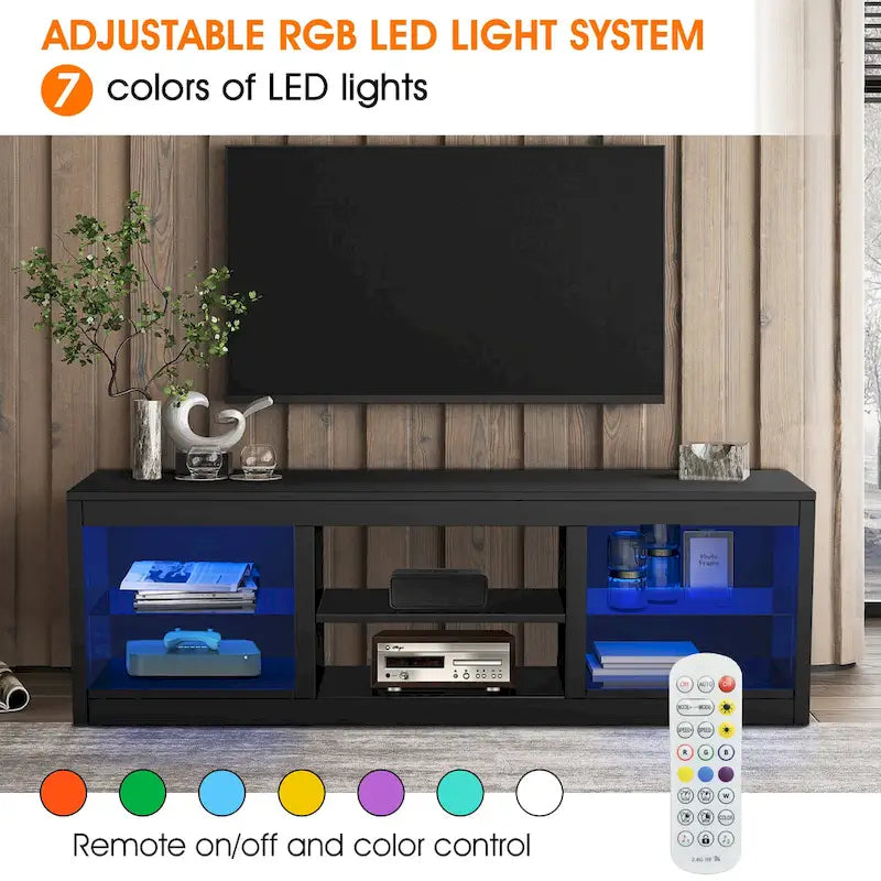 66 Modern RGB LED TV Stand Console Table for TV's up to 75