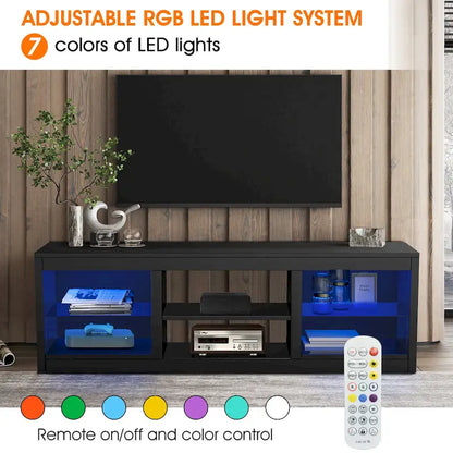 66 Modern RGB LED TV Stand Console Table for TV's up to 75