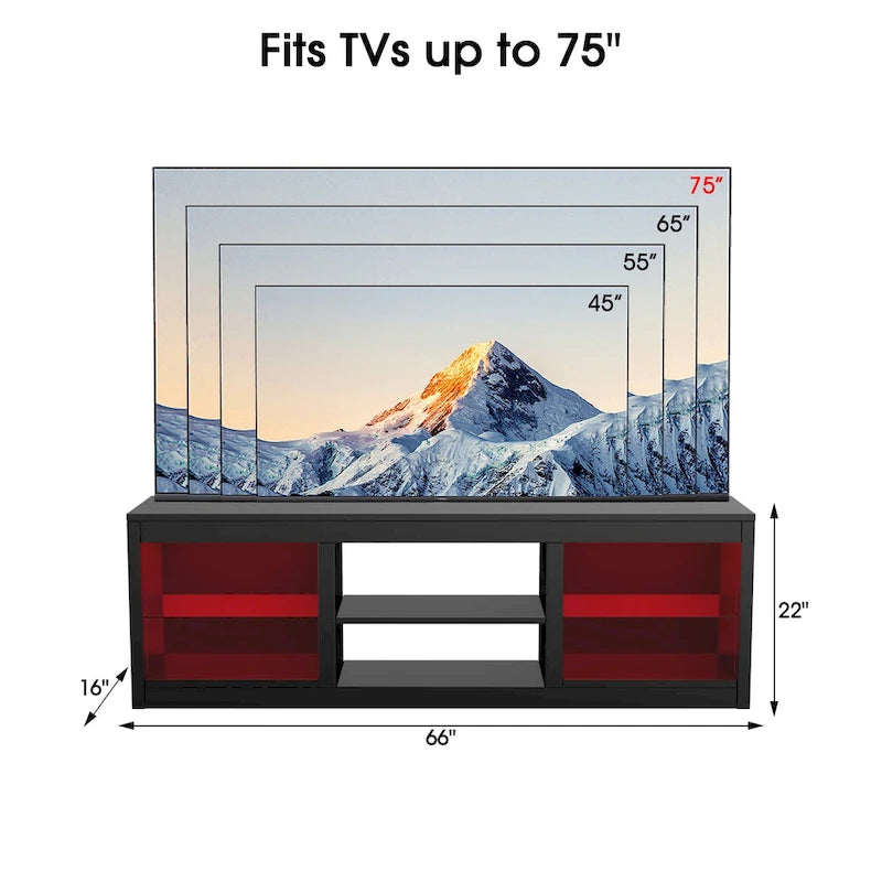 66 Modern RGB LED TV Stand Console Table for TV's up to 75