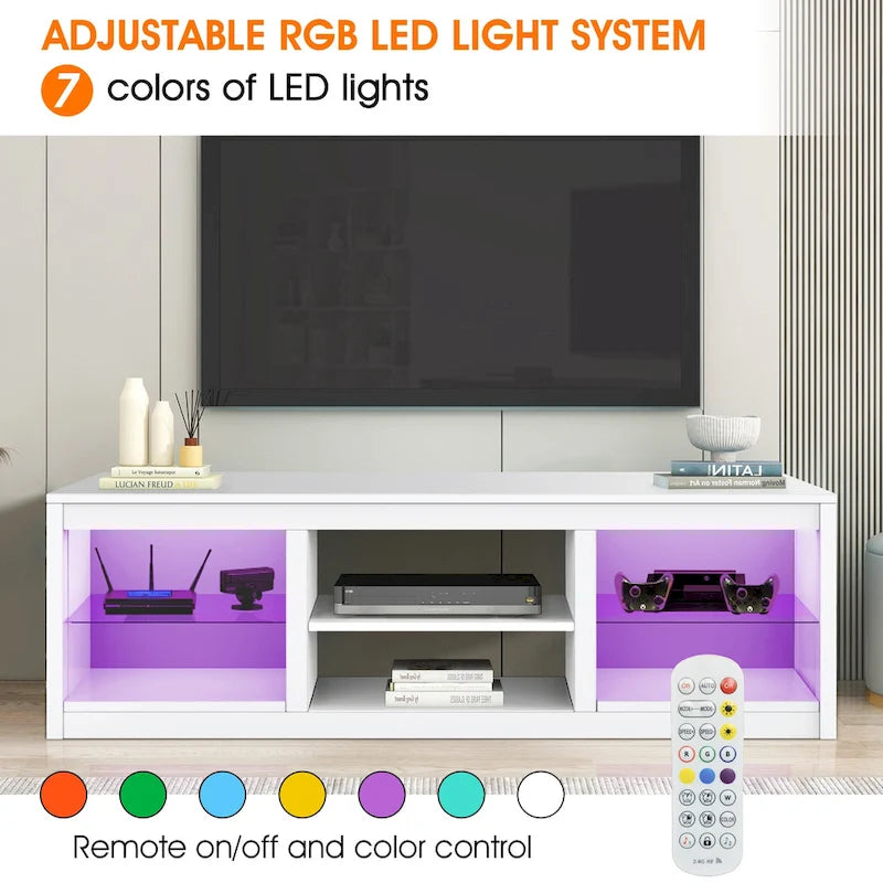 66 Modern RGB LED TV Stand Console Table for TV's up to 75