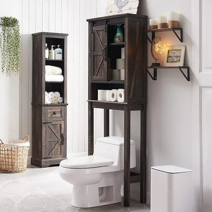 Farmhouse Over The Toilet Storage Cabinet, Cabinet Over Toilet