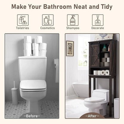 Farmhouse Over The Toilet Storage Cabinet, Cabinet Over Toilet