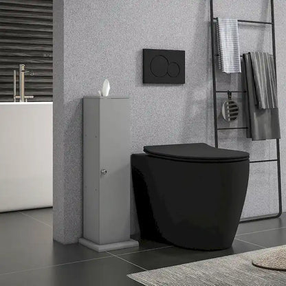 HOMCOM Toilet Paper Cabinet, Small Bathroom Corner Floor Cabinet with Doors and Shelves, Thin Storage Bathroom Organizer