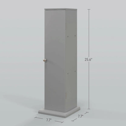 HOMCOM Toilet Paper Cabinet, Small Bathroom Corner Floor Cabinet with Doors and Shelves, Thin Storage Bathroom Organizer