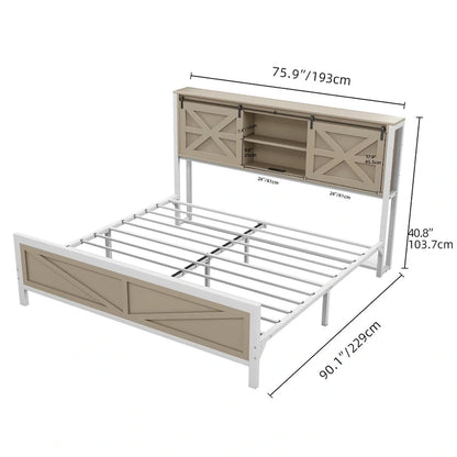 Moasis Farmhouse Oak Queen/King Size Bed Frame