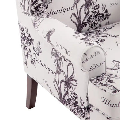 Accent Armchair with Turned Legs Set of 2 Blue/ Beige / Grey