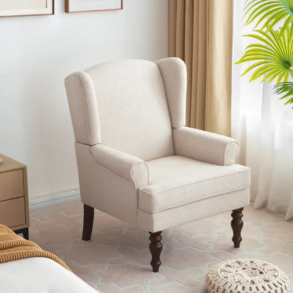 Accent Armchair with Turned Legs Set of 2 Blue/ Beige / Grey