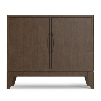 WYNDENHALL Pearson SOLID HARDWOOD 38 Wide Rectangle Modern 2 Door Sideboard Buffet/Storage Cabinet in Walnut Brown