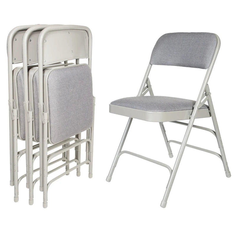 Hampden Furnishings Bernadine Collection Fabric Triple Brace Folding Chair, Pack of 4
