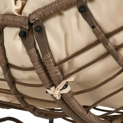 Moasis Patio Rocking Papasan Chair Outdoor Oversized Basket Chair Rocker with Cushion