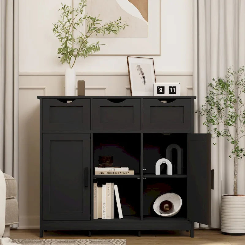 Roomfitters Morden Buffet Sideboard Cabinet with doors and drawers, Coffee Bar Cabinet, Sideboard with Storage