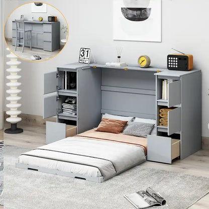 Full Size Murphy Bed with Drawers