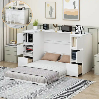 Full Size Murphy Bed with Drawers