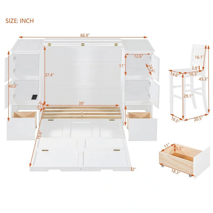 Full Size Murphy Bed with Drawers